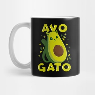 Cute & Funny Avogato Avocado Cat Pun Mug